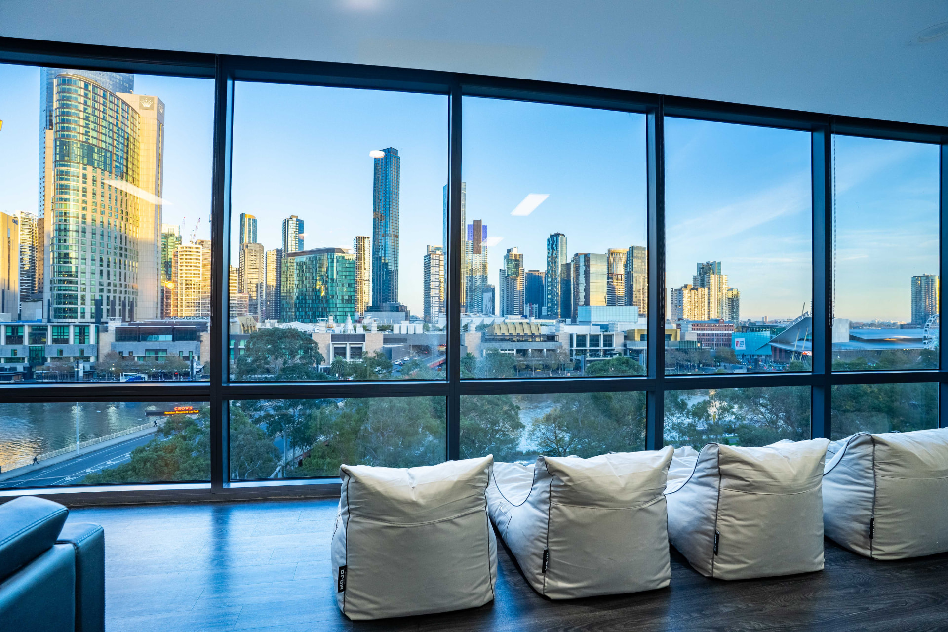 Melbourne skyline viewed from the Bayside English College student lounge